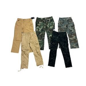 Lot Of 5 Mixerd Military Tactical Cargo Pants Camo Utility Various Sizes
